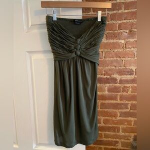 BCBGMAXAZRIA Strapless Smocked Knot Tunic